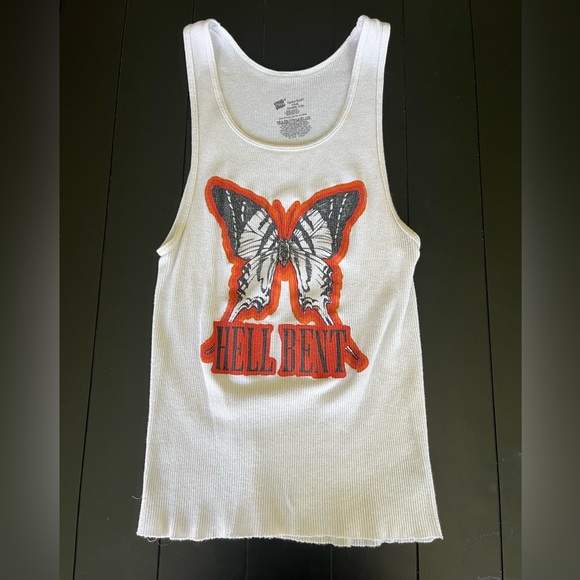 Hell Babes Tops - Hell Babes Hell Bent White Tank, size small